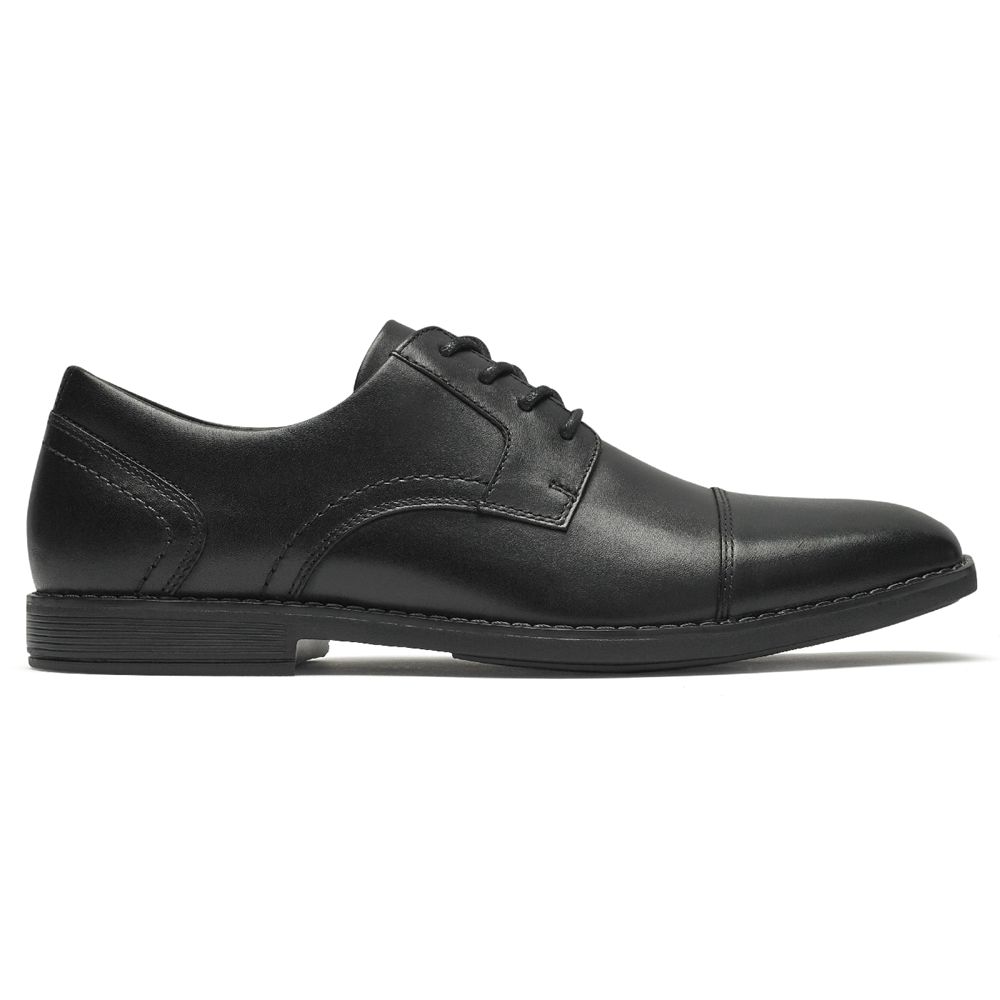 Rockport Men's Slayter Cap Toe Blucher Oxfords - Black - USA (4132BFYLI)